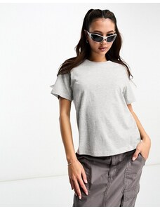 Weekday - Essence - T-shirt vestibilità classica grigio chiaro mélange