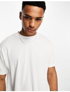 Brave Soul - T-shirt oversize accollata bianca-Bianco