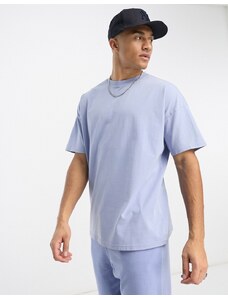 Another Influence - T-shirt super oversize blu lavaggio acido in coordinato