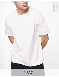 Another Influence - Confezione da 2 t-shirt squadrate bianche-Bianco