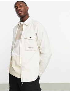 Marshall Artist - Camicia in gabardina bianca con zip-Bianco