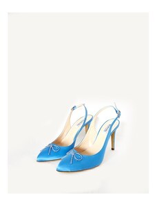 Guglielmo Bonini BONINI - Scarpe in raso con fiocchetto, Colore Azzurro, Taglia scarpe donna 39