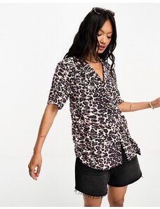 Whistles - Camicia con rever e stampa leopardata multicolore