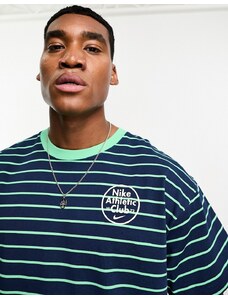 Nike - Trend - T-shirt blu navy e verde a righe