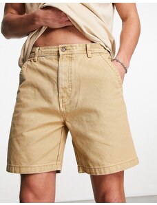 Pull&Bear - Pantaloncini chino in tela beige-Brown