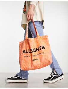 AllSaints - Underground - Borsa shopping arancione lavaggio acido