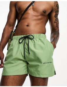 COLLUSION - Pantaloncini da bagno verdi taglio corto-Nessun colore