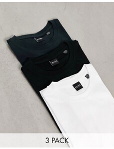 Only & Sons - Confezione da 3 T-shirt bianca, blu navy e nera-Multicolore