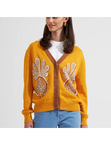 La DoubleJ Knitwear gend - Pineapple Cardigan Avorio L 100% Cotton