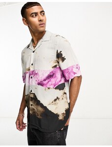 Calvin Klein - Camicia a maniche corte con stampa sfumata multicolore