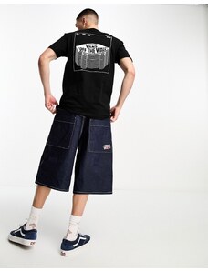 Vans - T-shirt nera con stampa stile skateboard sul retro-Nero