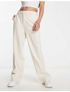 Selected - Pantaloni sartoriali a fondo ampio bianchi in coordinato-Bianco
