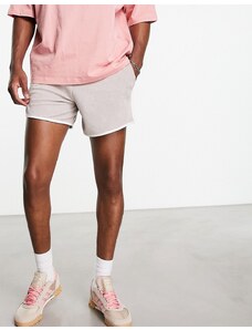 ASOS DESIGN - Pantaloncini stile runner in morbida spugna rosa polvere