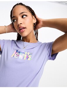 Levi's - Perfect - T-shirt viola con logo effetto marmo