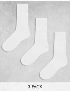 Weekday - Noah - Confezione da 3 paia di calzini bianchi-Bianco