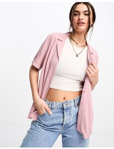 Pieces - Camicia oversize serafino rosa
