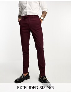 ASOS DESIGN - Pantaloni skinny da abito bordeaux-Rosso