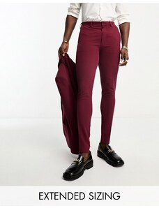 ASOS DESIGN - Pantaloni da abito super skinny bordeaux scuro-Rosso