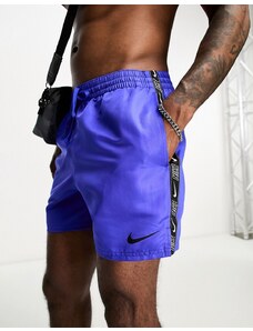 Nike Swimming - Icon Volley - Pantaloncini da bagno da 5 pollici in raso blu con nastro
