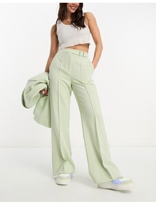 Miss Selfridge - Pantaloni sartoriali oversize ampi verde salvia in coordinato