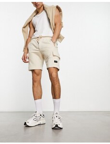 Jack & Jones Intelligence - Pantaloncini cargo beige in jersey-Neutro