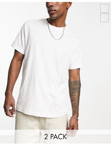 Weekday - Confezione risparmio da 2 T-shirt comode bianche-Bianco