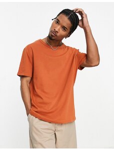 ASOS DESIGN - T-shirt comoda in tessuto pesante arancione-Brown