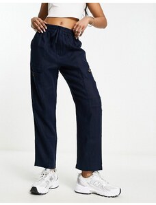 Whistles - Pantaloni cargo in lino blu navy con coulisse