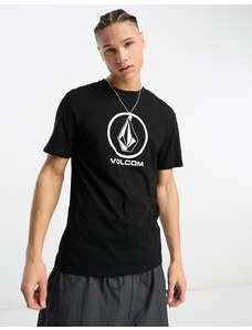 Volcom - Crisp Stone - T-shirt nera con logo sul petto-Black