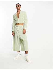ASOS DESIGN - Pantalone culotte da abito verde pallido