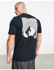 Berghaus - Dolomites Mtn - T-shirt nera con stampa di montagne sul retro-Black