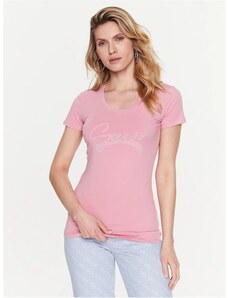 Maglietta Rosa con Stampa per Donne, Guess, Donna