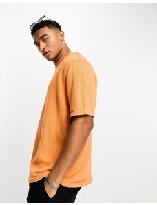 ASOS DESIGN - T-shirt arancione in cotone di media pesantezza