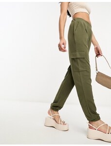JDY - Pantaloni cargo kaki con fondo elasticizzato-Verde