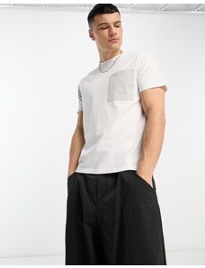 Another Influence - T-shirt vestibilità classica color block bianca-Bianco