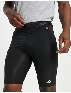 adidas performance adidas - Training - Pantaloncini neri in tessuto Techfit-Nero