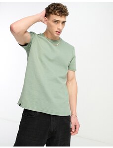 Le Breve - T-shirt verde pallido con lavorazione a scarto d'ago