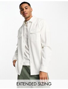 ASOS DESIGN - Giacca di jeans bianca con tasche stile western-Bianco