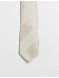 ASOS DESIGN - Cravatta classica color pietra a righe tono su tono-Neutro