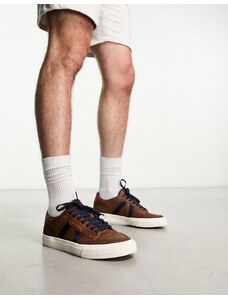 Jack & Jones - Sneakers in pelle sintetica marrone con pannelli a contrasto-Brown