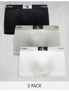 Calvin Klein - CK 96 - Confezione da 3 boxer aderenti a vita bassa multicolore in cotone