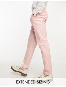ASOS DESIGN - Pantaloni da abito slim in misto lino rosa pastello