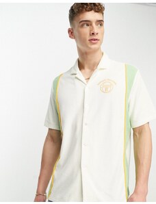 Sergio Tacchini - Tano - Camicia color crema e verde a righe con rever-Bianco