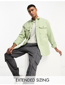 ASOS DESIGN - Camicia giacca in cotone verde medio