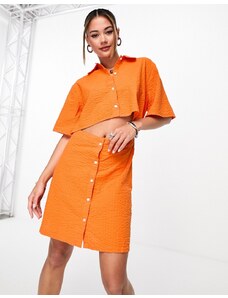 JJXX - Vestito camicia corto arancione acceso con cut-out