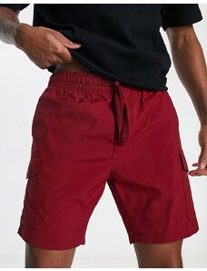 Brave Soul - Pantaloncini cargo tecnici bordeaux-Rosso