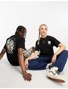 Vans - T-shirt unisex nera con stampa "Elevated minds" sul retro-Black