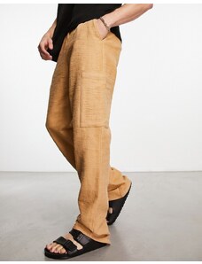 ASOS DESIGN - Pantaloni cargo comodi testurizzati beige-Neutro