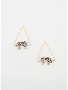Nach Lying Leopard Triangle Earrings