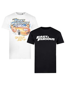 Cotton Soul Fast & Furious - Maglietta da uomo, confezione da 2, Multicolore, L